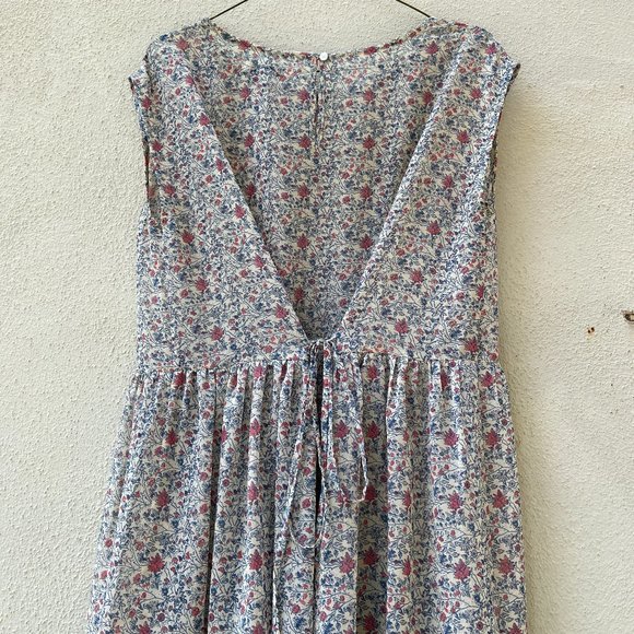 Madewell Chiffon Sharon Tie back Floral Babydoll Dress - Picture 7 of 9